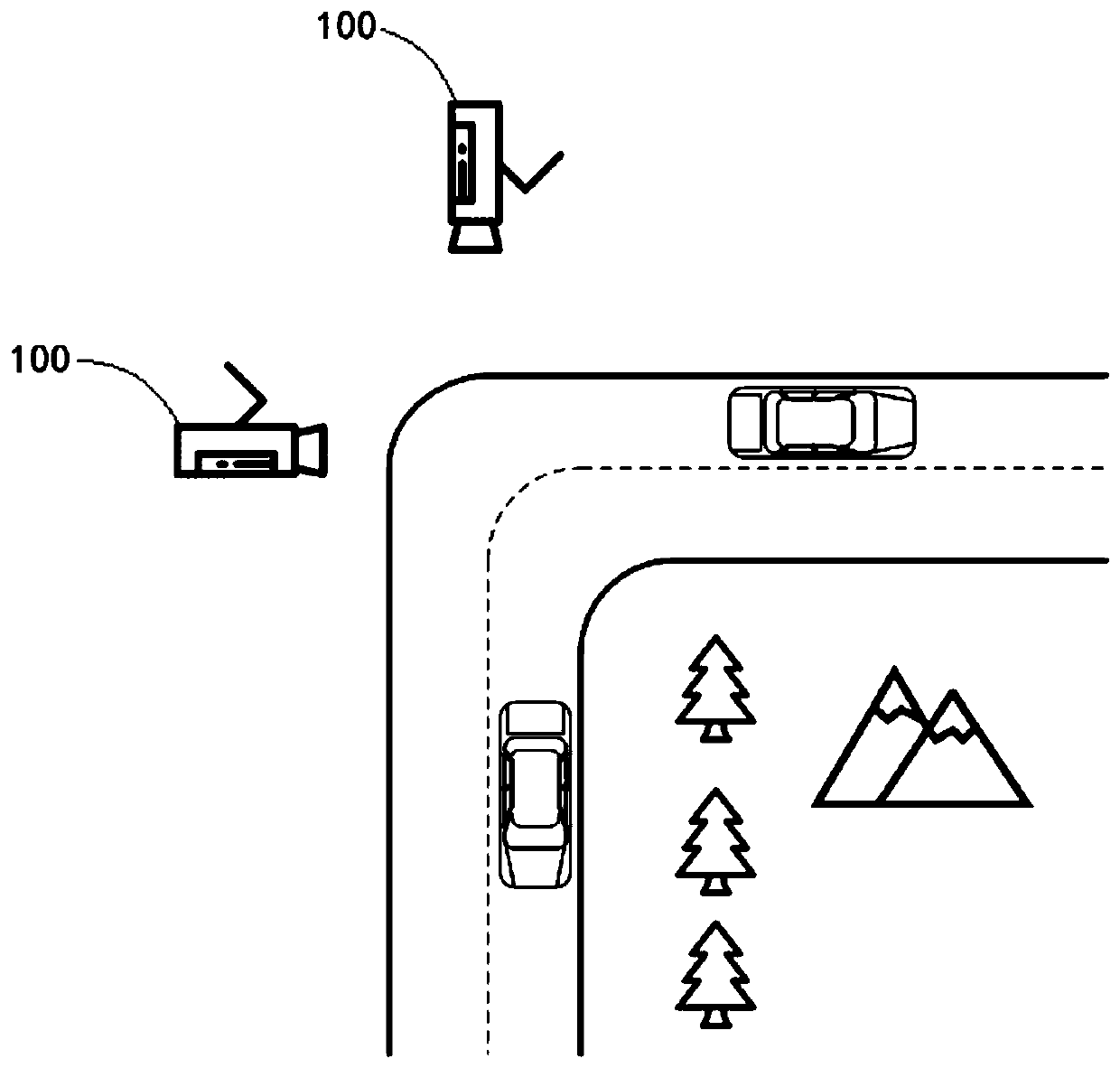 Curve view blind area elimination system and method thereof