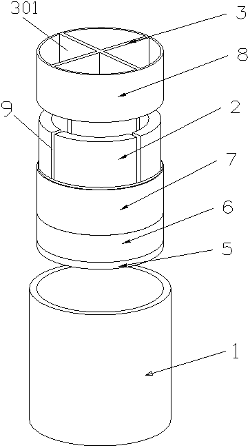 Combined tower type thin-wall ring-shaped metal rubber part stamping die with inner reinforcement rib plates and operation method thereof