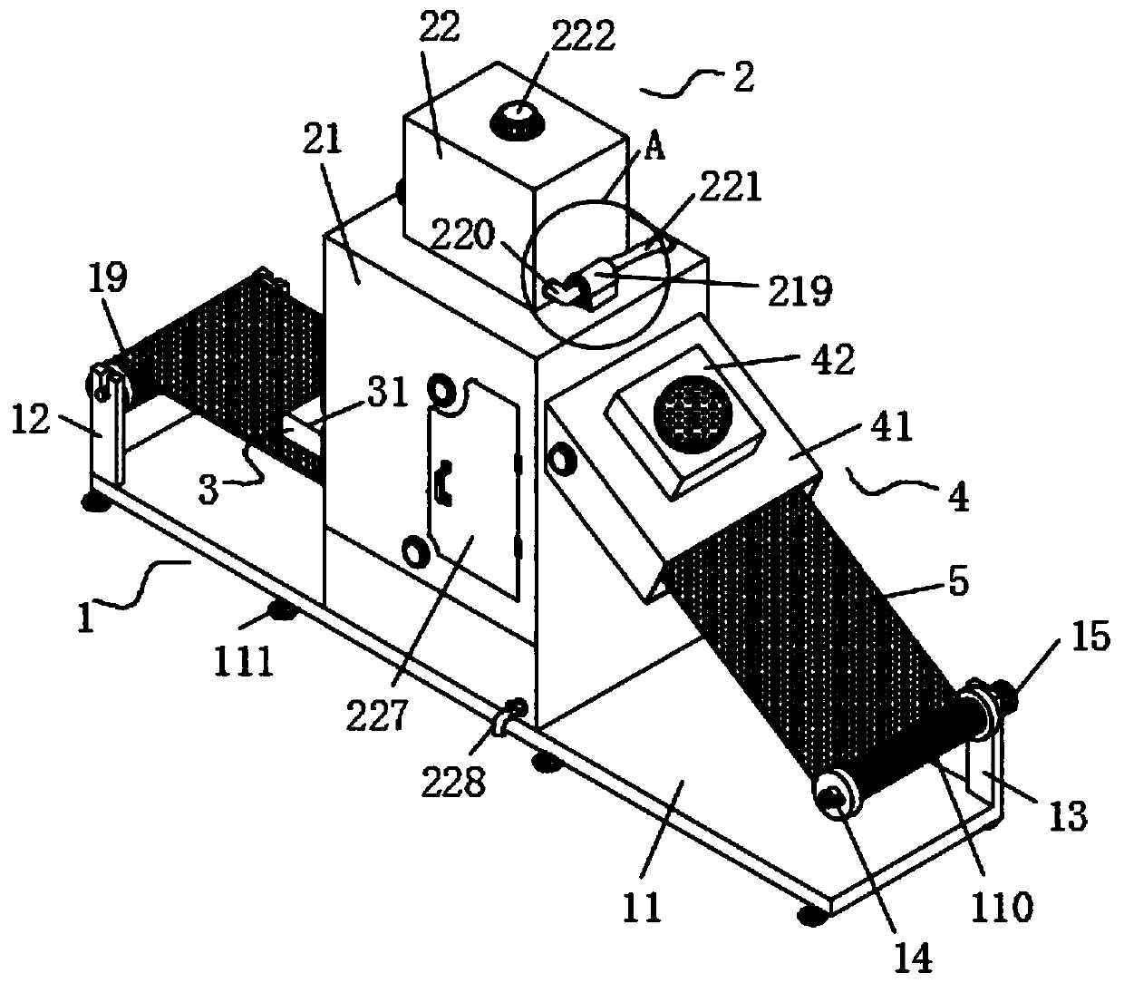 Antistatic gauze element and manufacturing equipment thereof