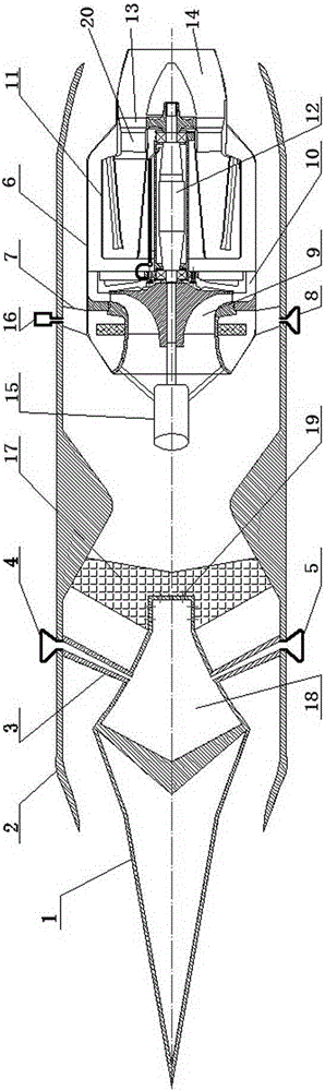 Stamping-turbine air injection composite aero-engine