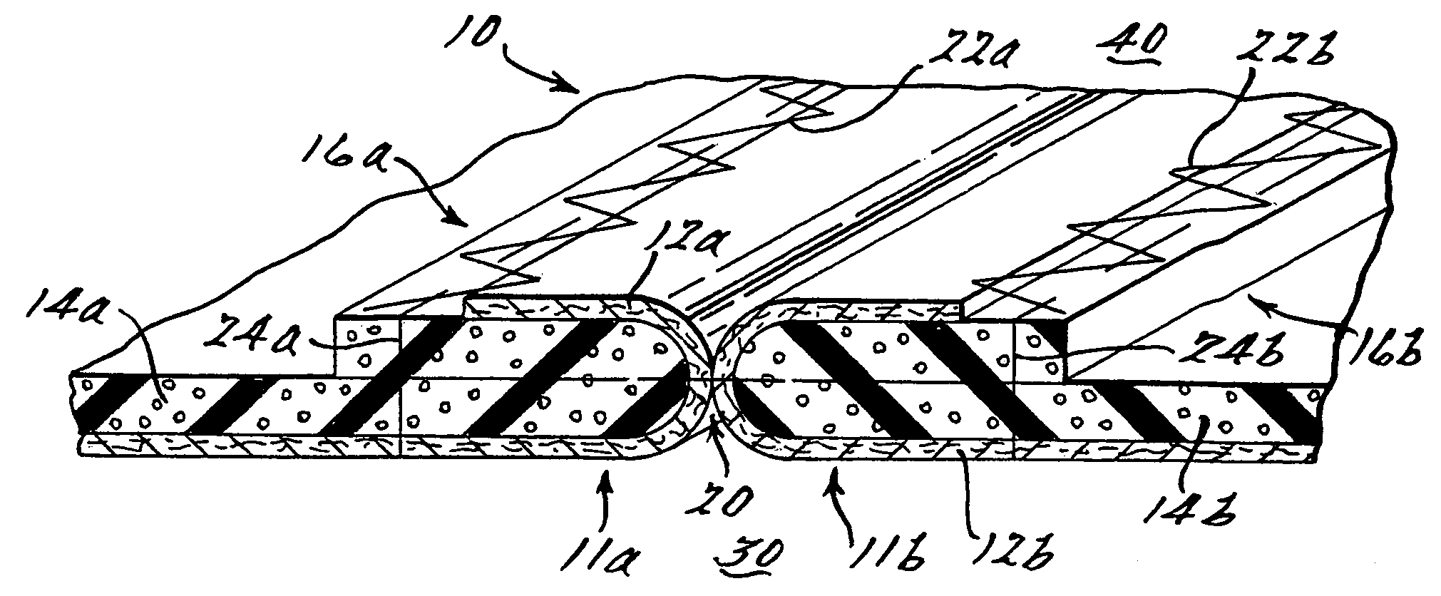 Offset seam sewing process