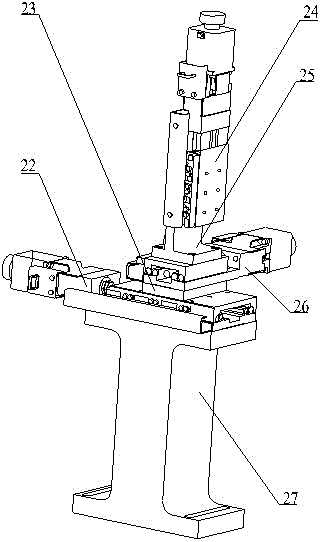 Triangular laser gyro optical lens automatic assembly device