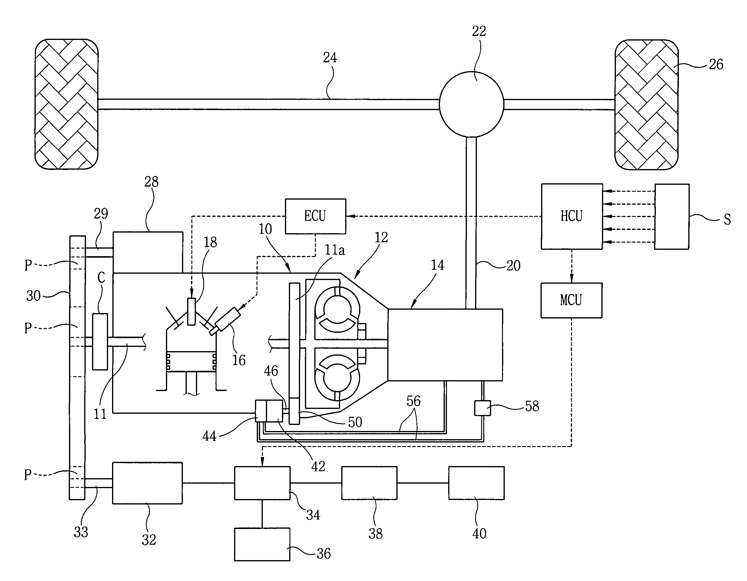 Starter with electric oil pump for hybrid vehicle