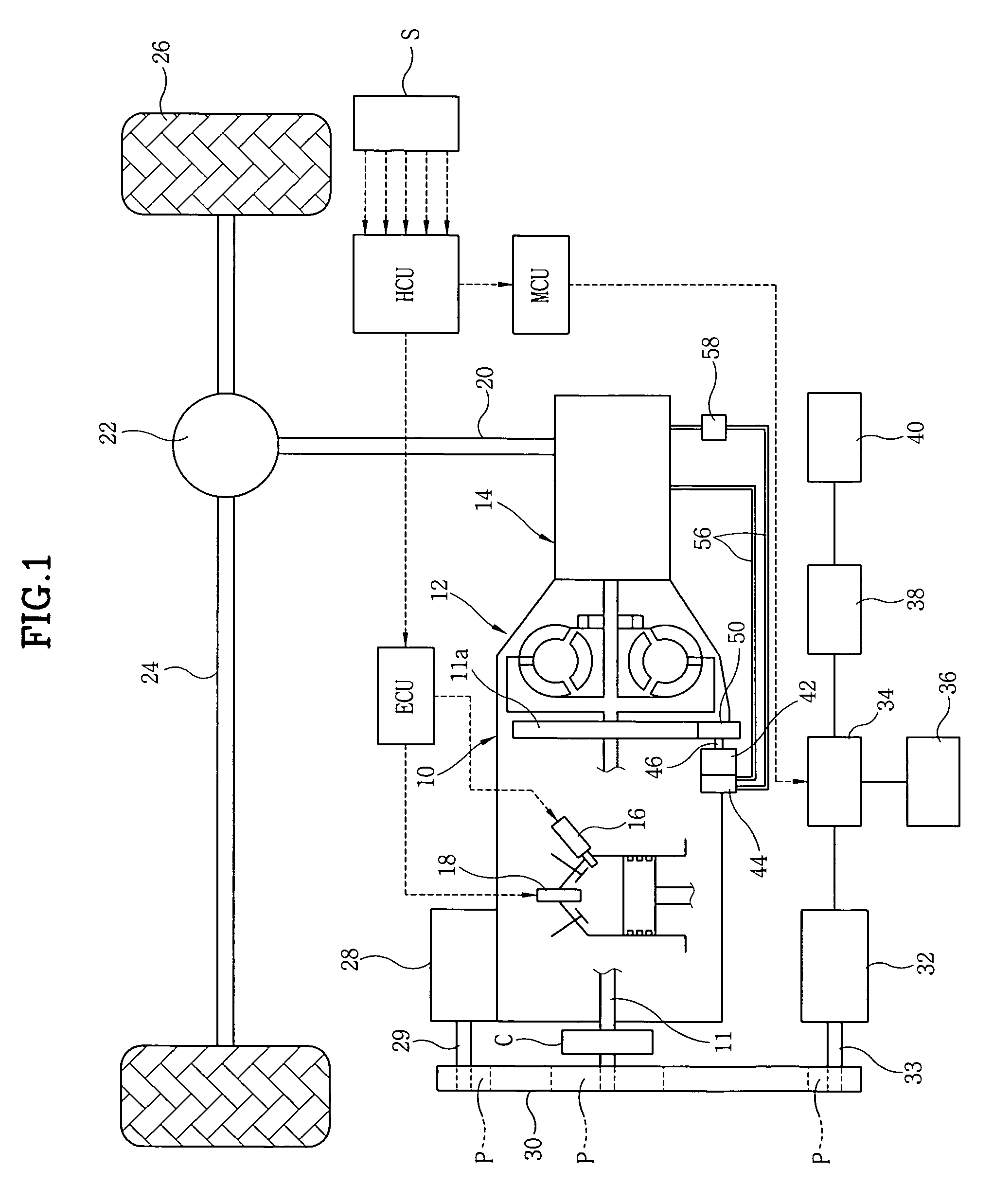 Starter with electric oil pump for hybrid vehicle