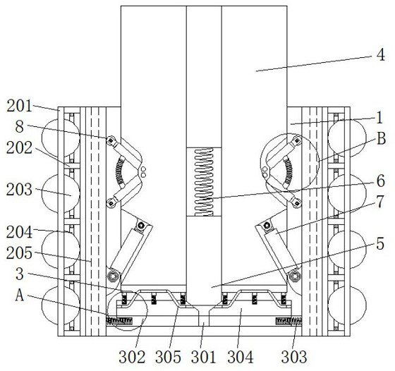 Multidirectional distributed bridge damping structure with positioning structure