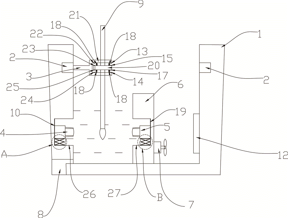 Container capable of automatically cleaning writing brush