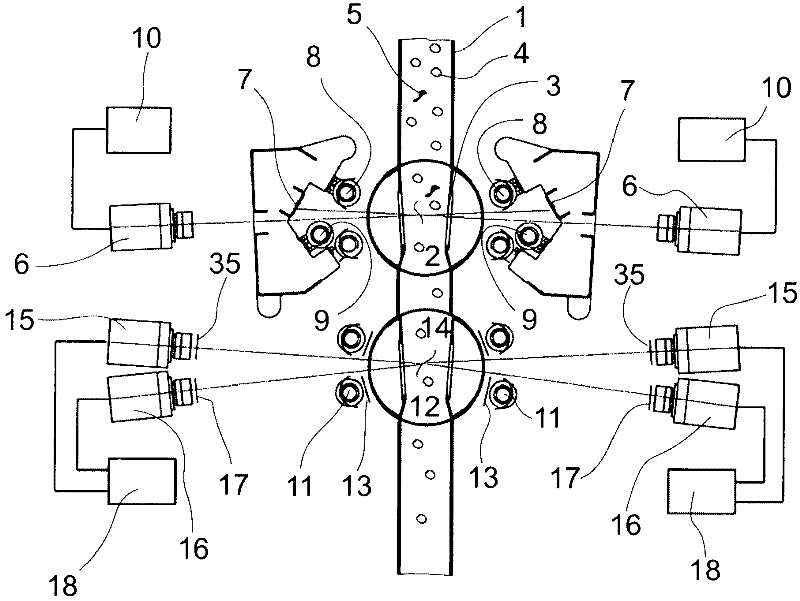 Device in spinning room preparaed for detecting foreign bodies made of plastics, such as polypropylene tapes, fabrics and films and the like