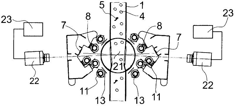 Device in spinning room preparaed for detecting foreign bodies made of plastics, such as polypropylene tapes, fabrics and films and the like