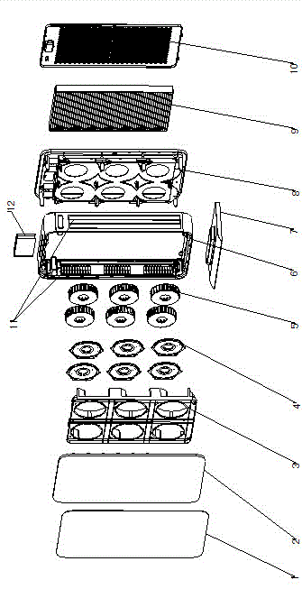 Multi-combination wind wheel air purifying device