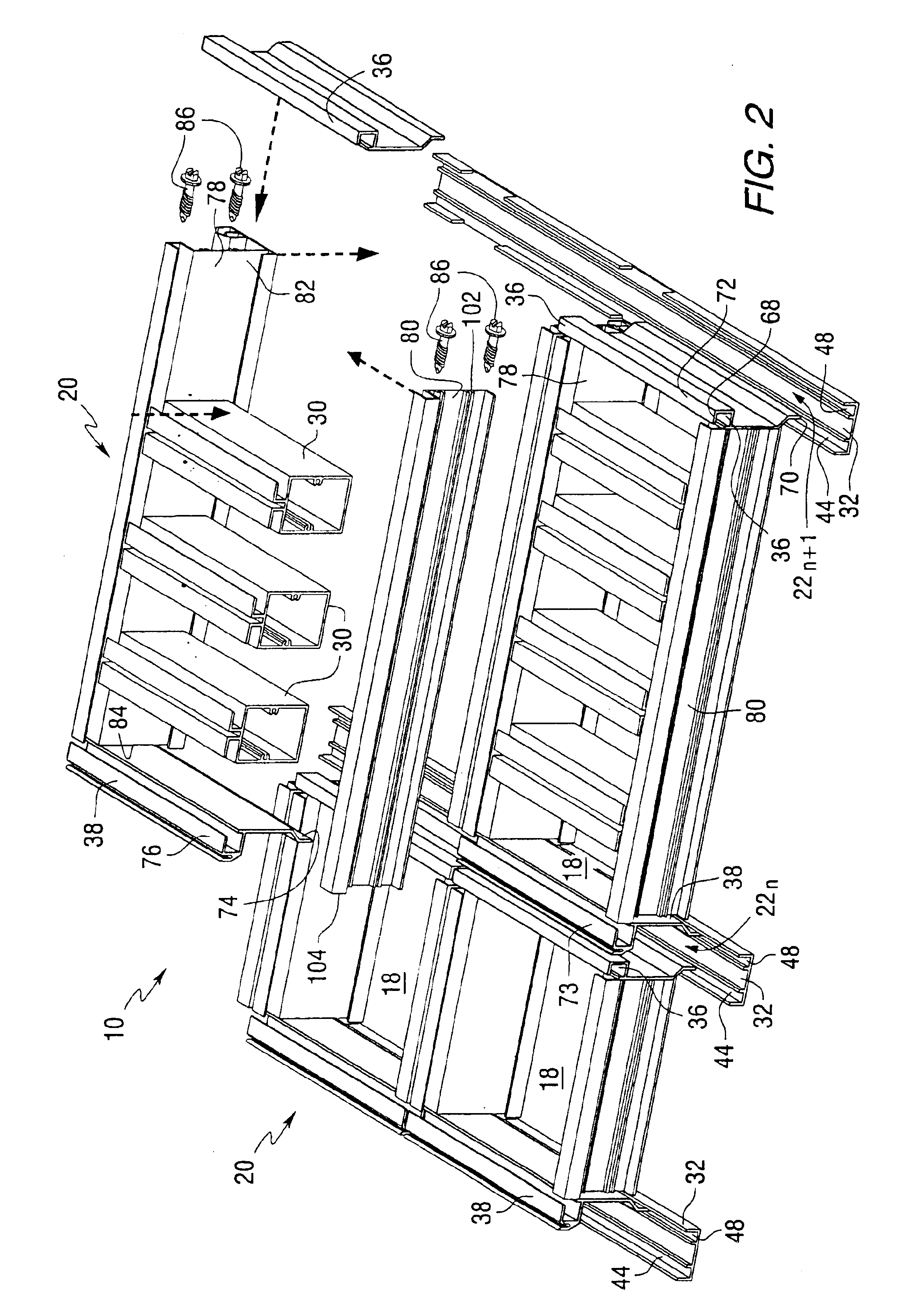 Modular system for securing flat panels to a curved support structure