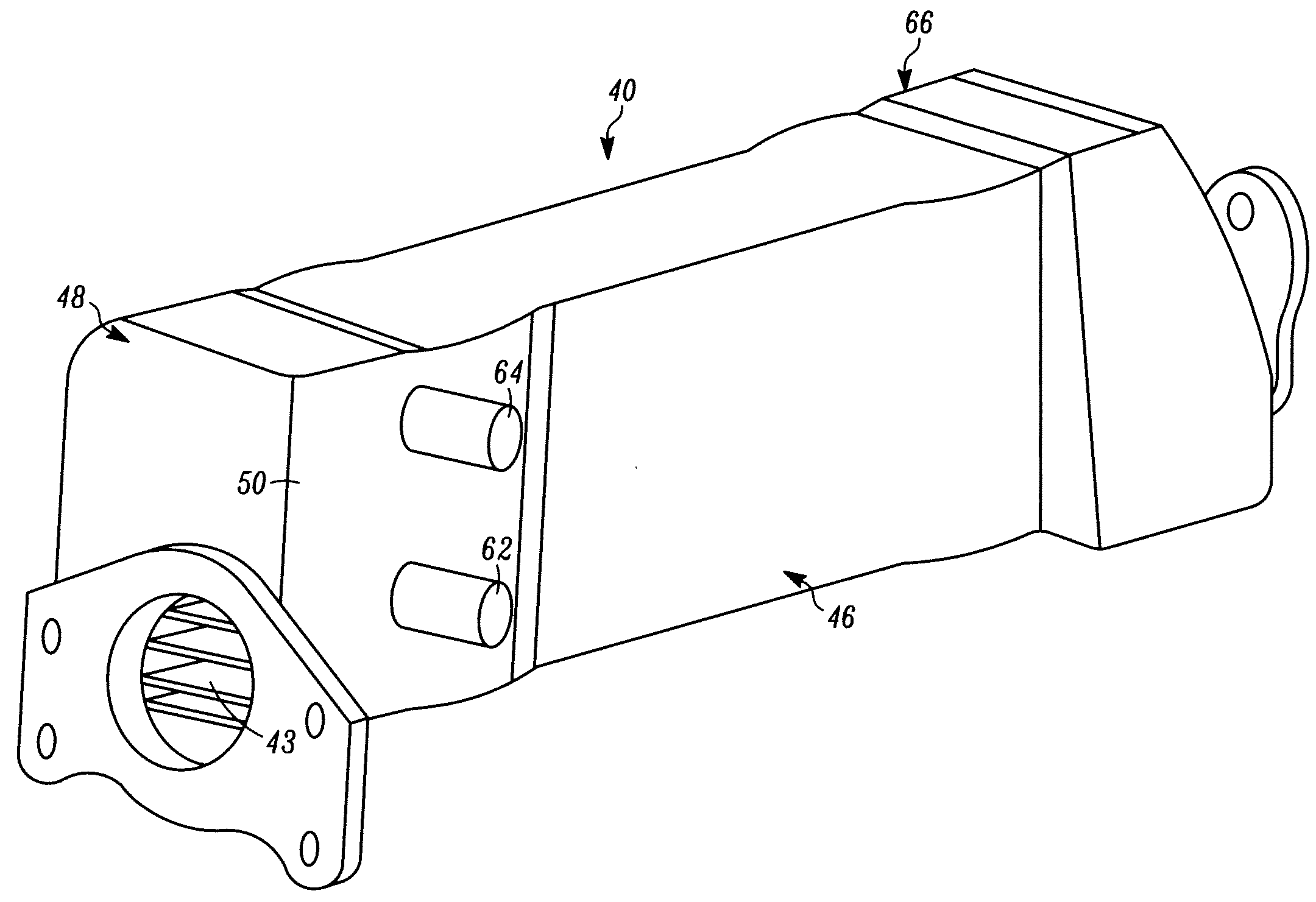 Heat exchanger with divided coolant chamber