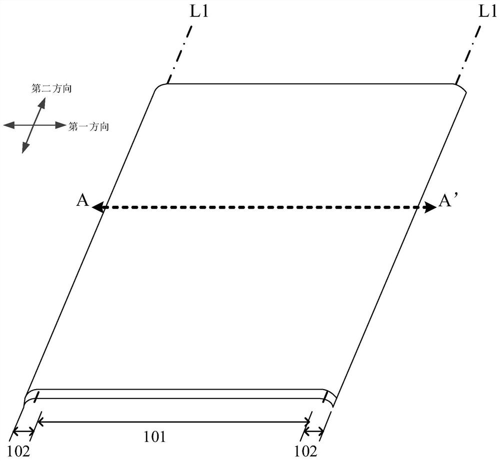 Curved display panel and display device