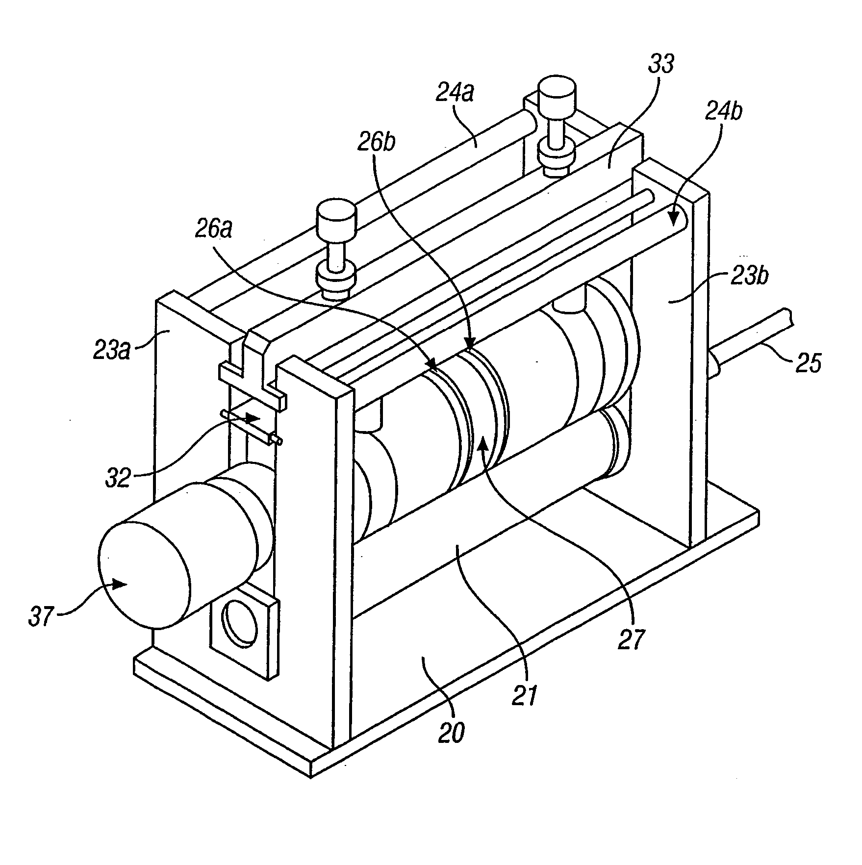 Apparatus for producing scored lines in a film