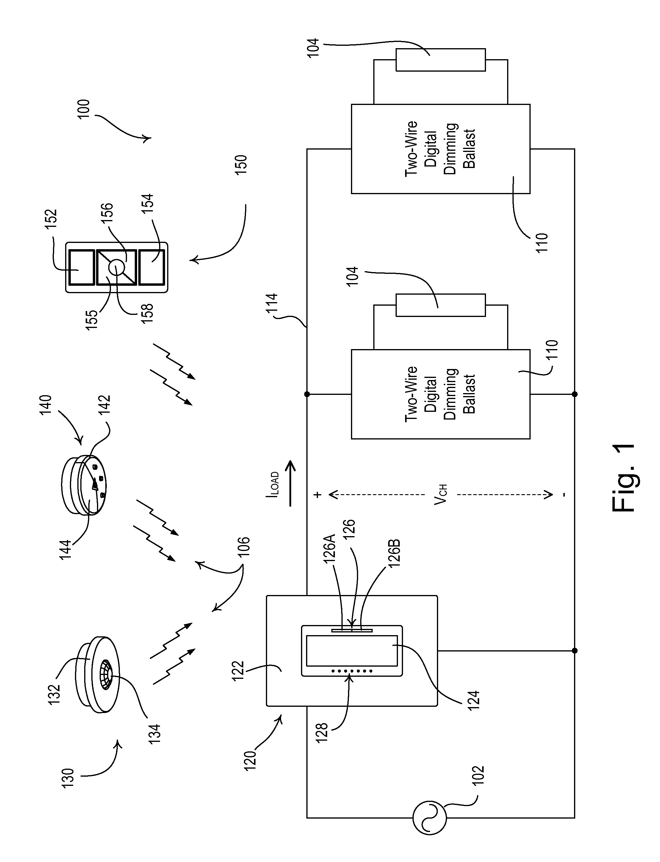 Digital load control system providing power and communication via existing power wiring