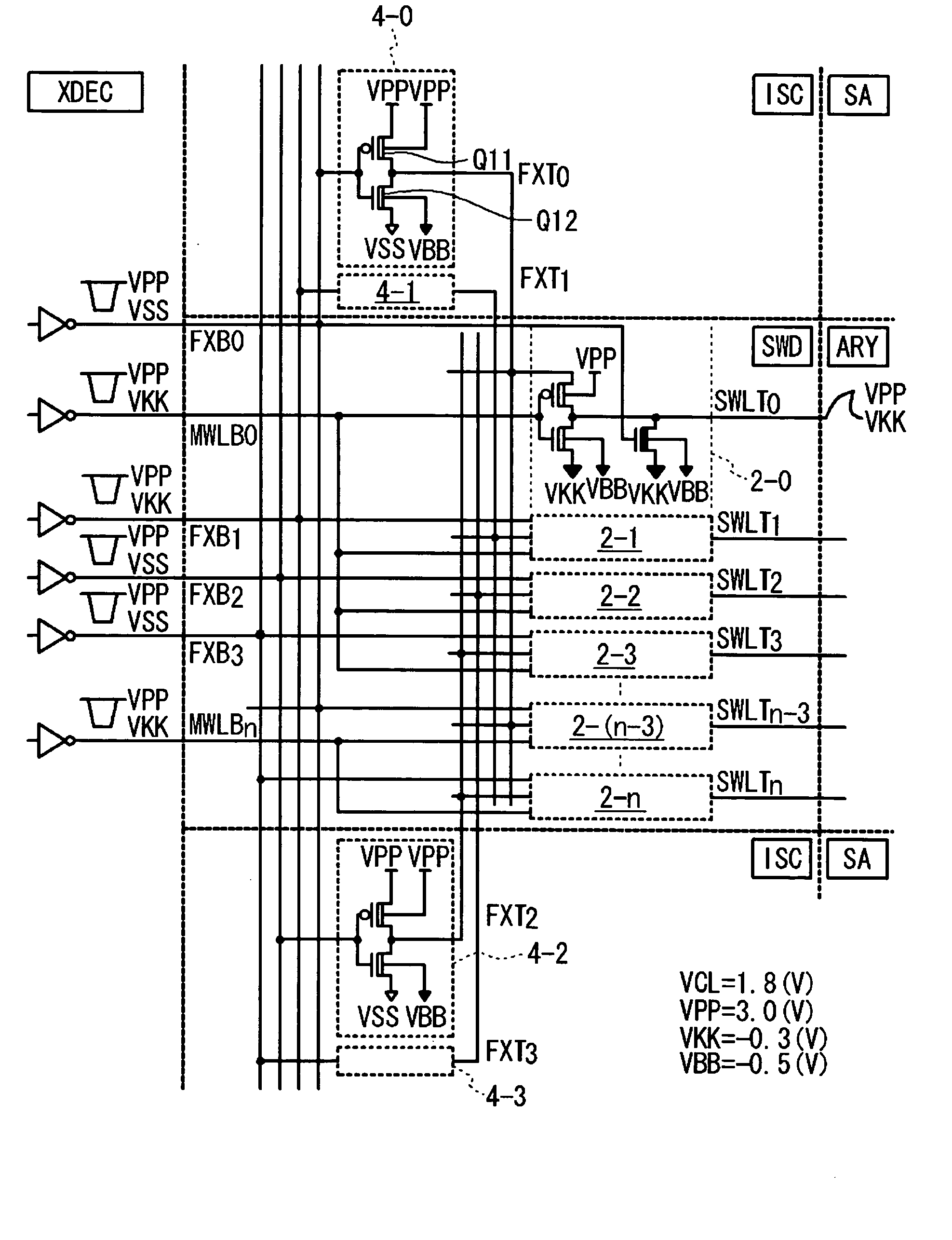 Semiconductor memory device of hierarchy word type and sub word driver circuit