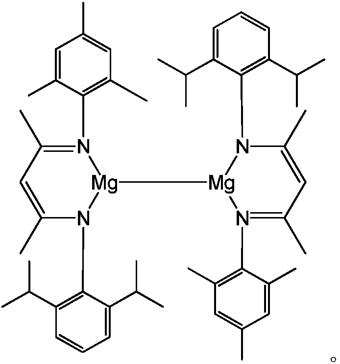 Asymmetric beta-diimine univalent magnesium complex as well as preparation method and application thereof in hydroboration of nitrile