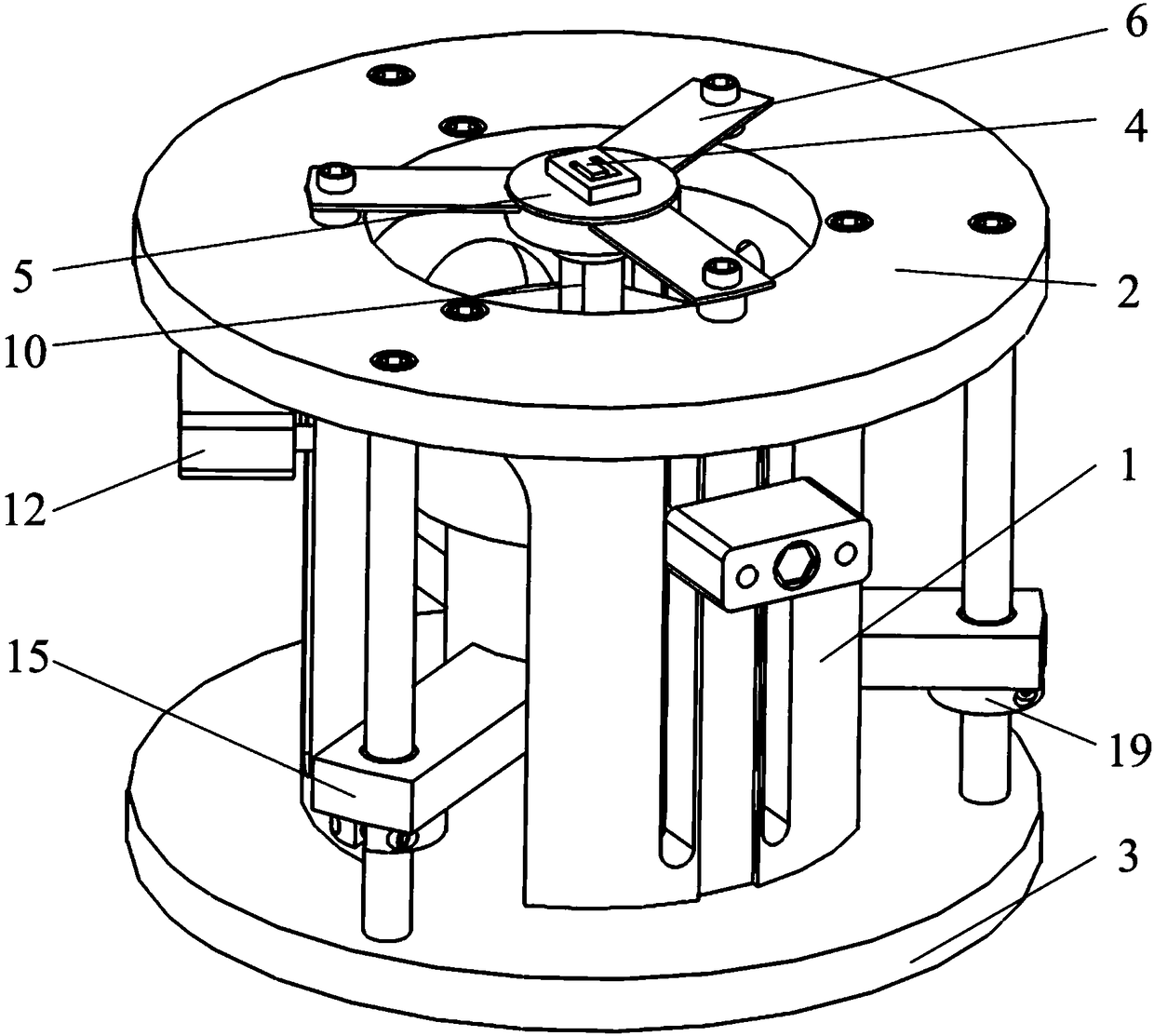 MEMS (Micro-electromechanical System) microstructure triaxial exciting device with piezoelectric ceramic as exciting source