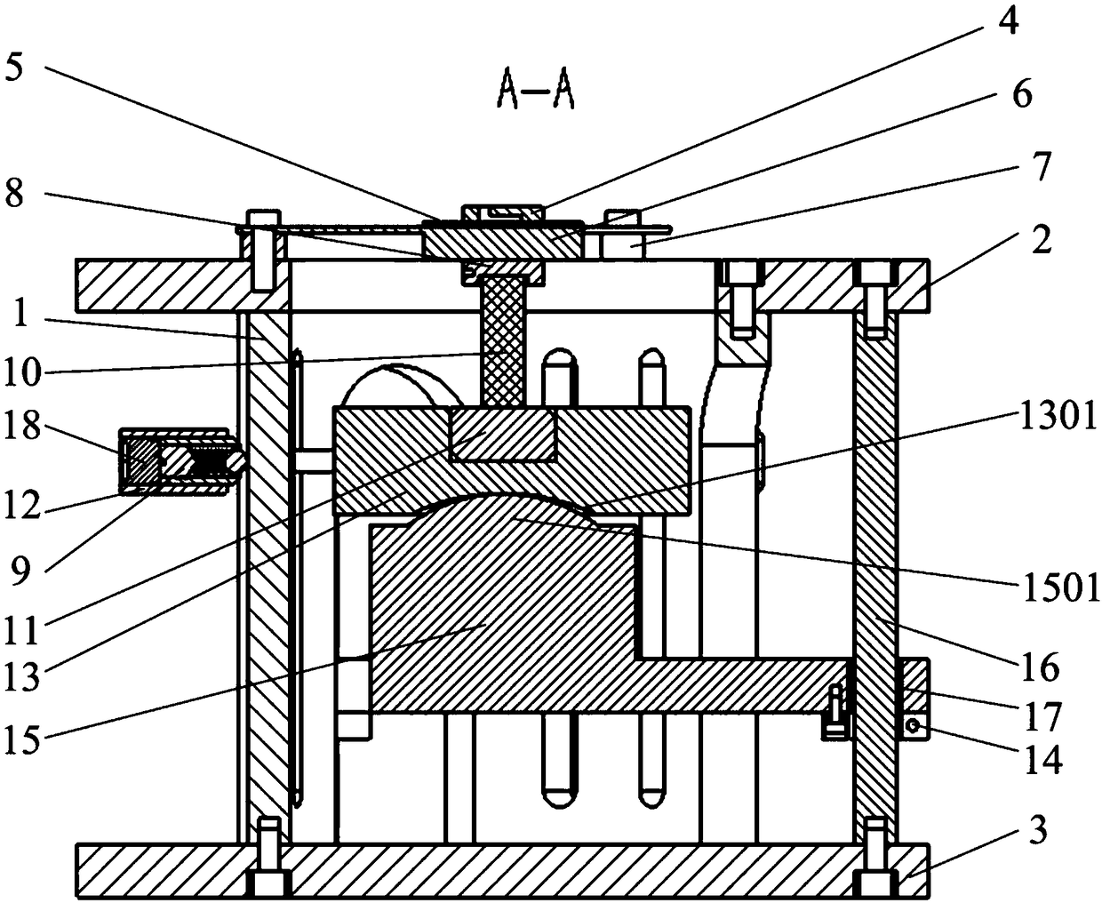 MEMS (Micro-electromechanical System) microstructure triaxial exciting device with piezoelectric ceramic as exciting source