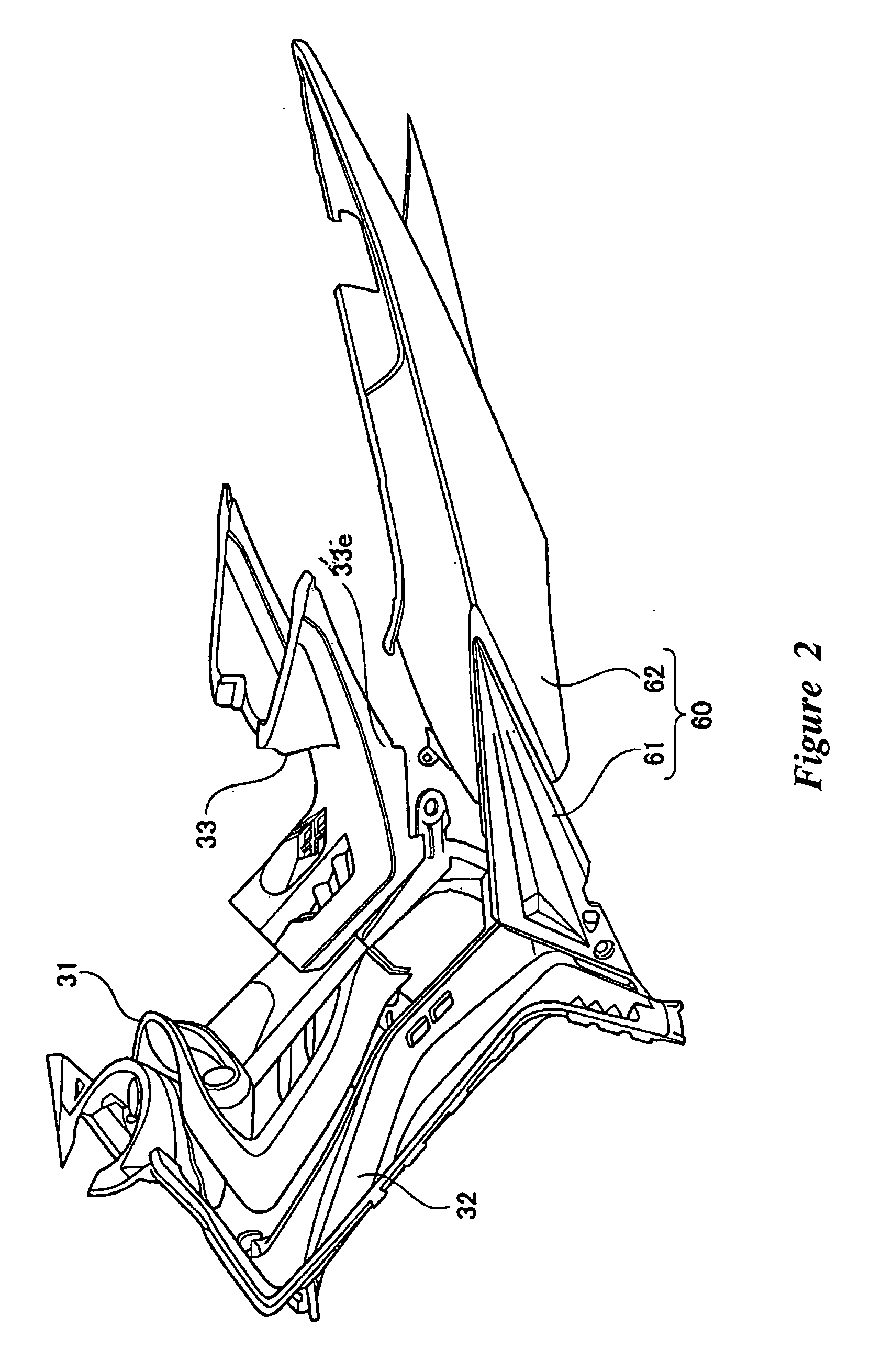 Body fairing assembly for scooter