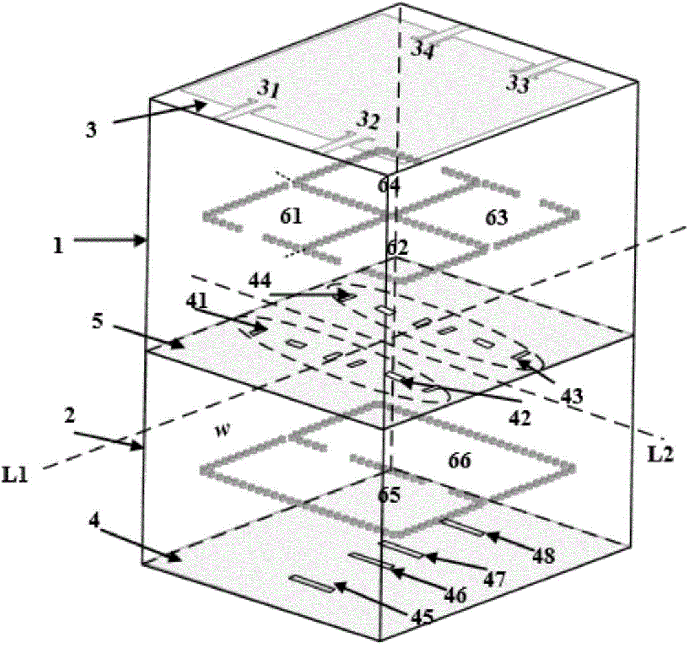 Double passband differential filter having laminated substrate integration waveguide structure