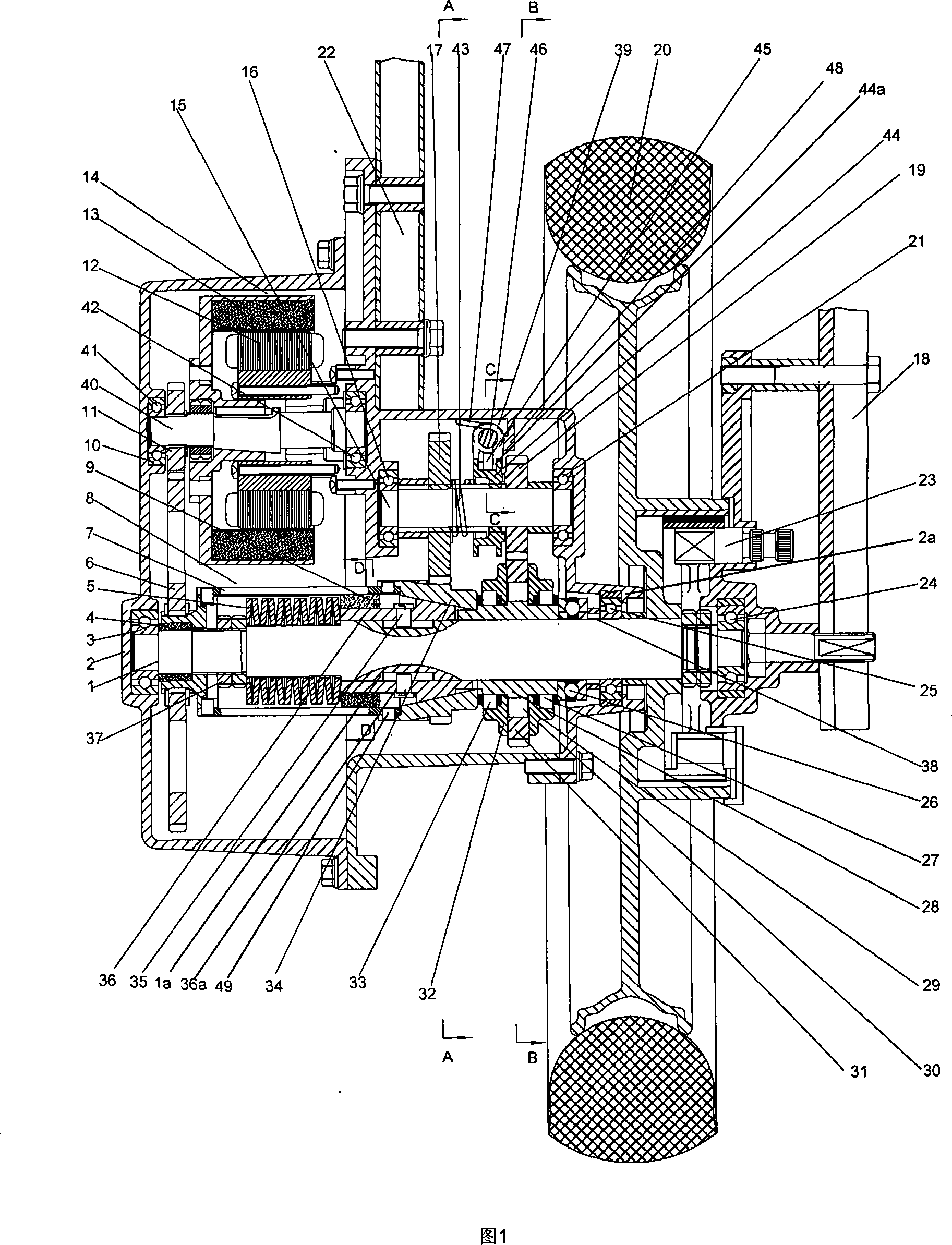 Side-hanging taper disc type self-adaption two-gear automatic speed changing hub