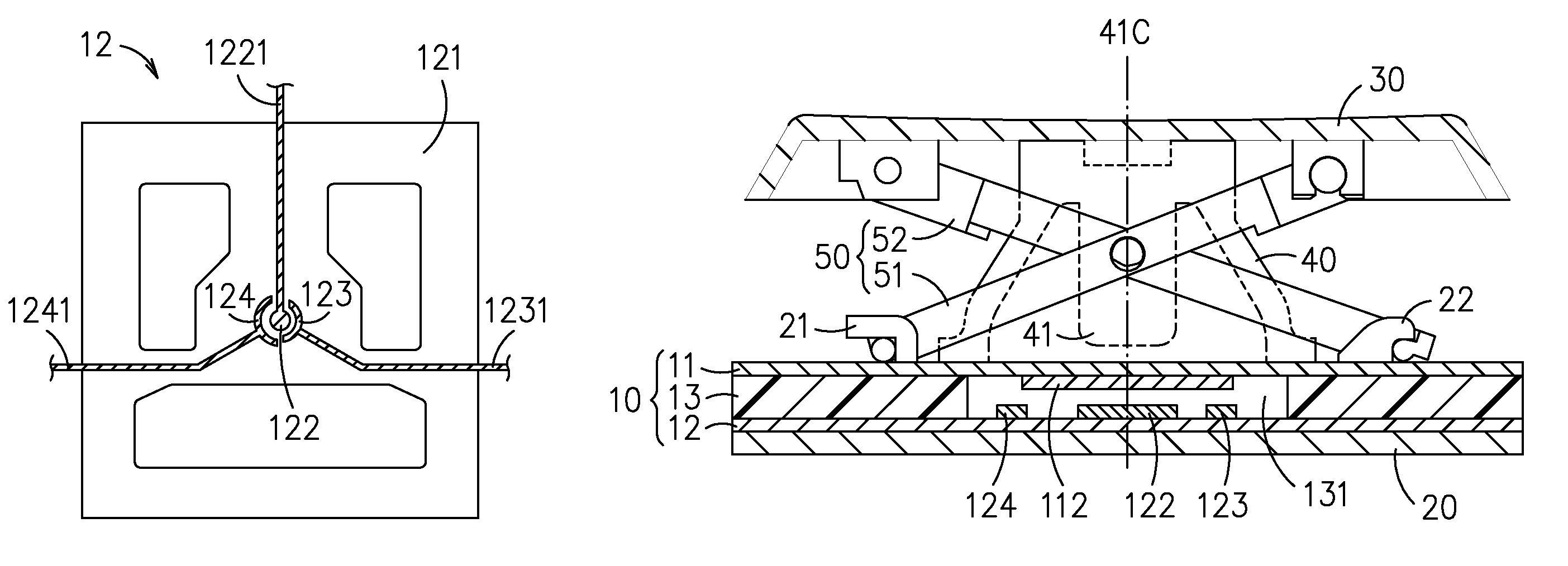 Thin film switch and press key/keyboard using the same