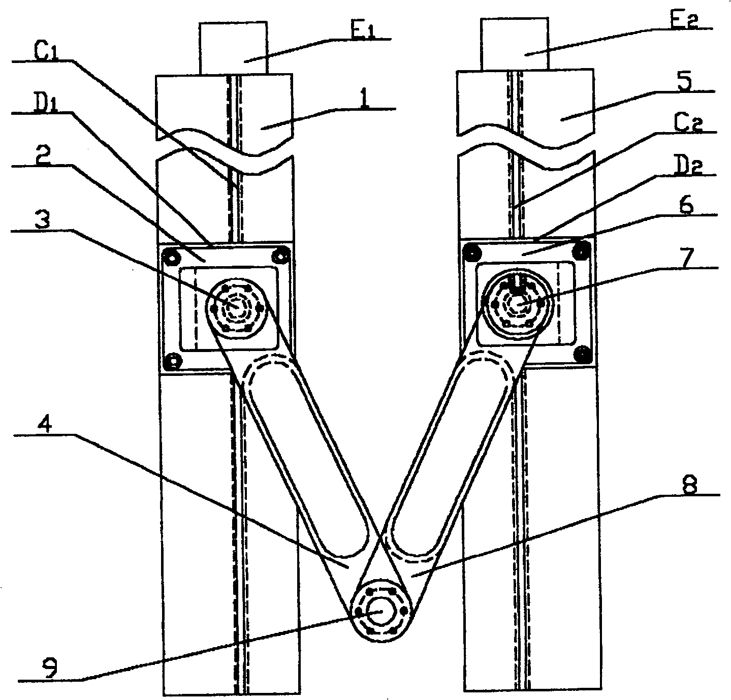 Two-freedom plane parallel high-speed high-accuracy robot