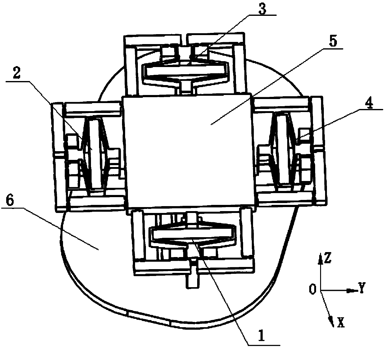 Three-degree-of-freedom piezoelectric drive adjustment device and method capable of realizing translation and rotation