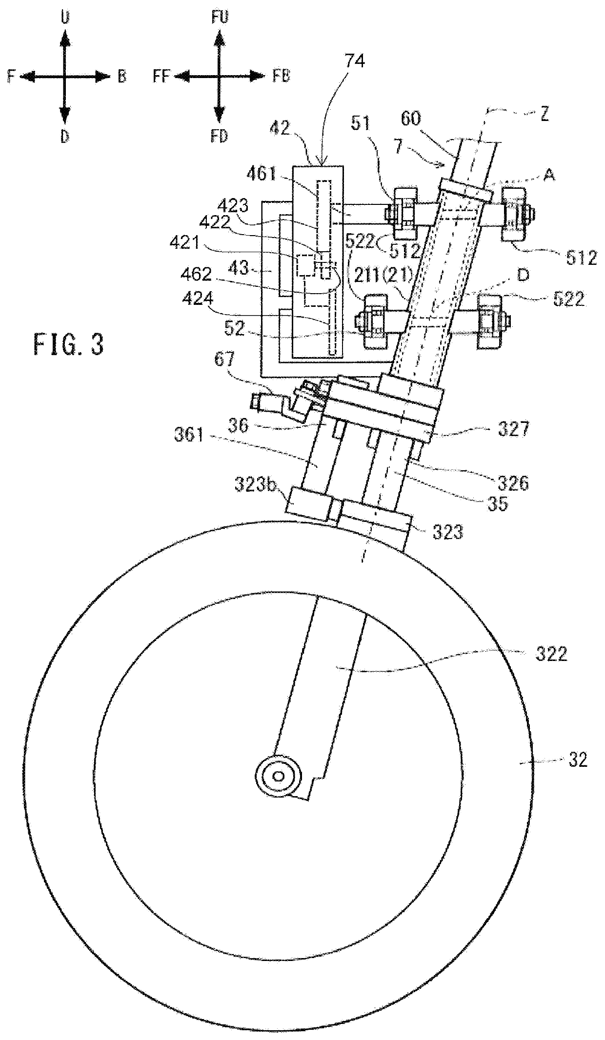 Two front wheel reverse steering leaning vehicle