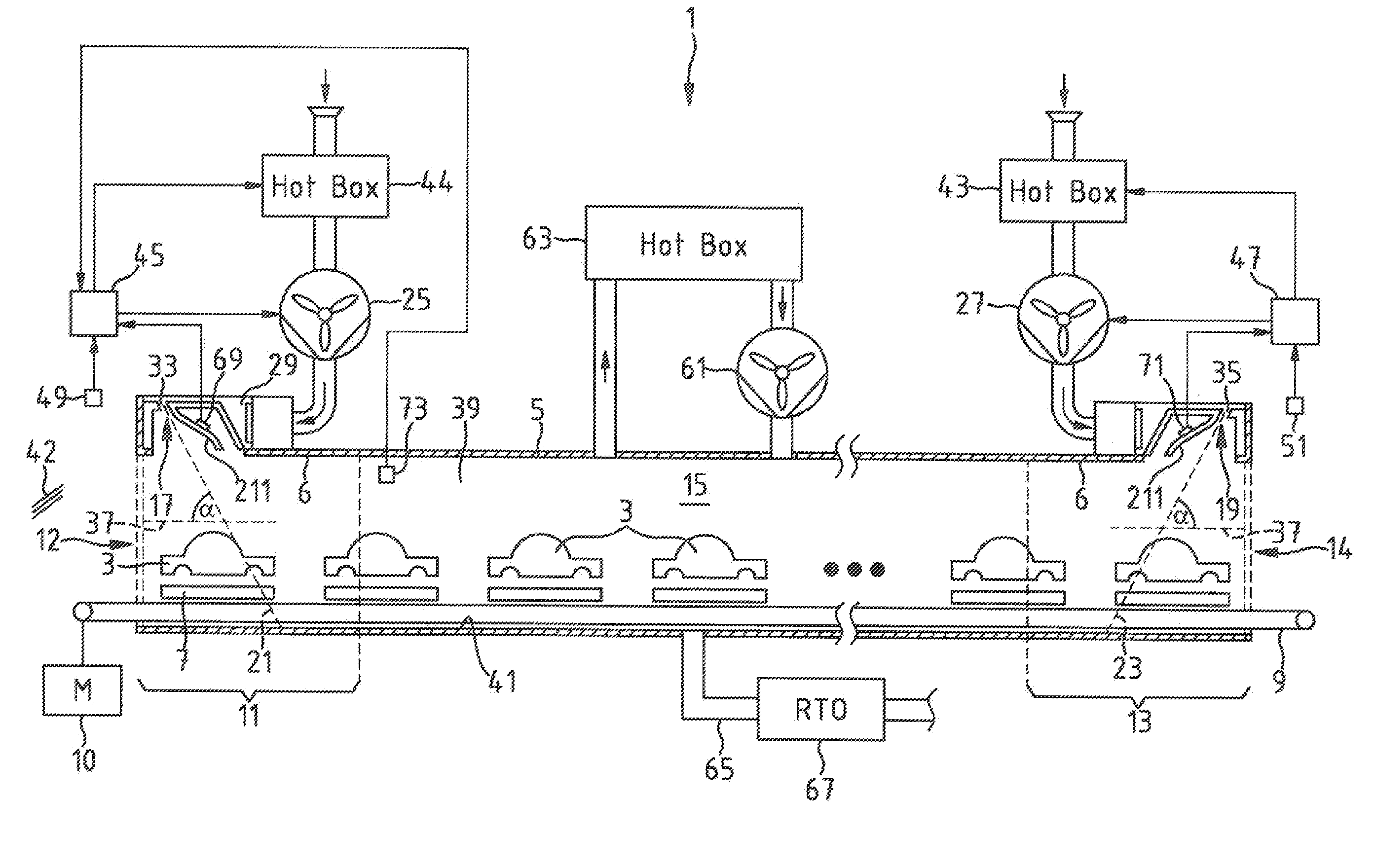 Process chamber incorporating an arrangement for injecting gaseous fluid thereinto