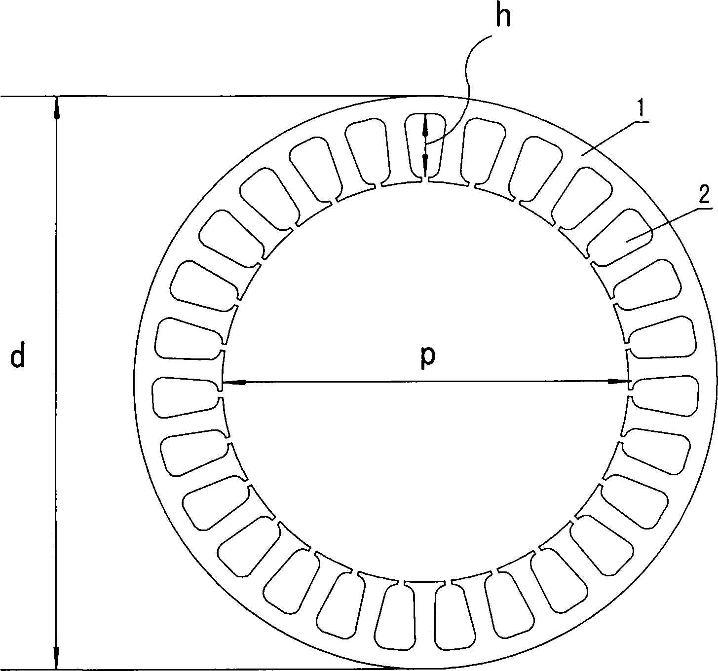 Stator punching sheet for low-speed permanent magnet submersible motor