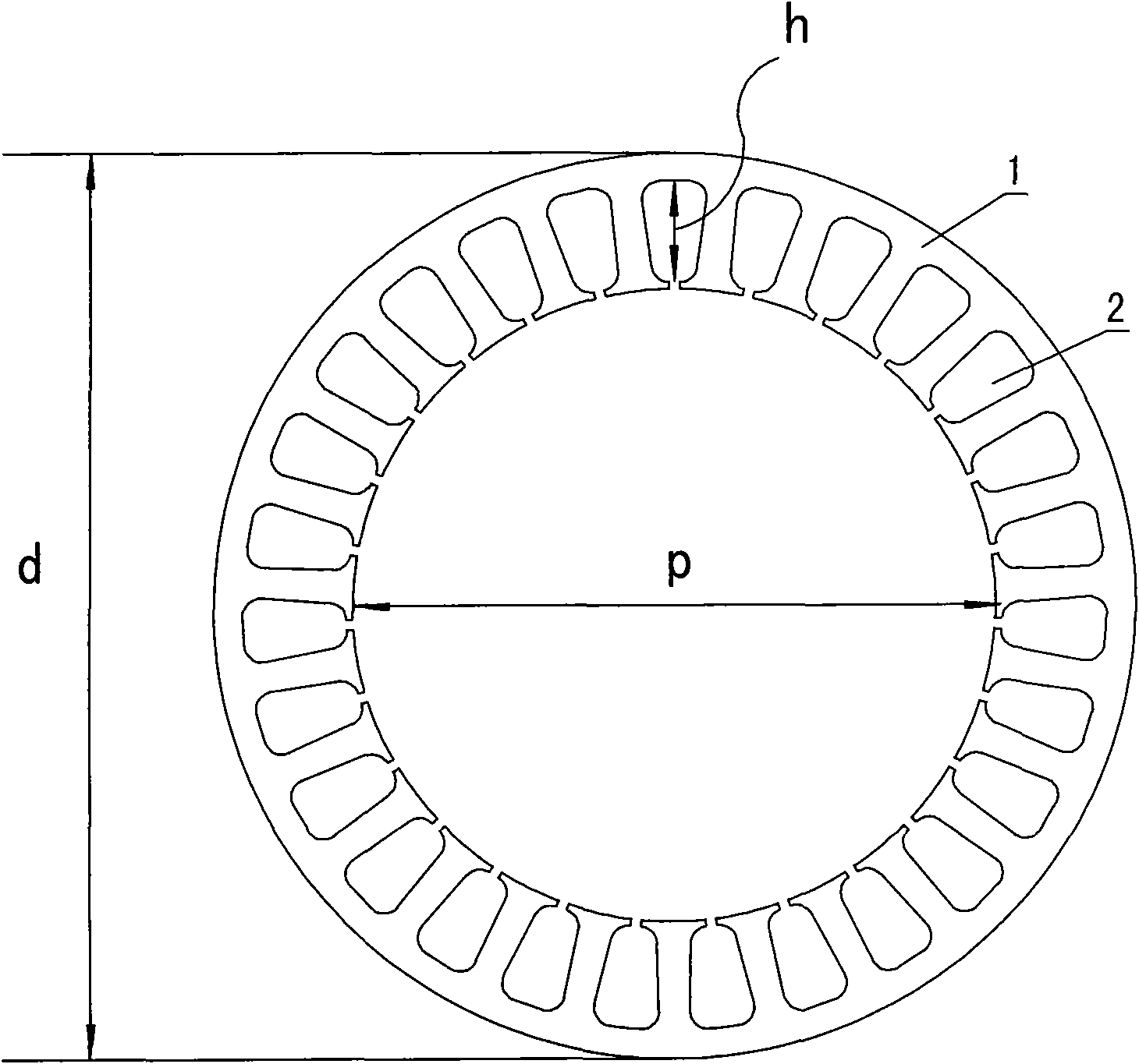 Stator punching sheet for low-speed permanent magnet submersible motor