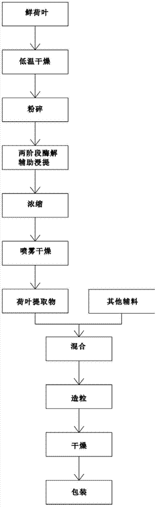 Instant solid lotus leaf beverage as well as processing method thereof