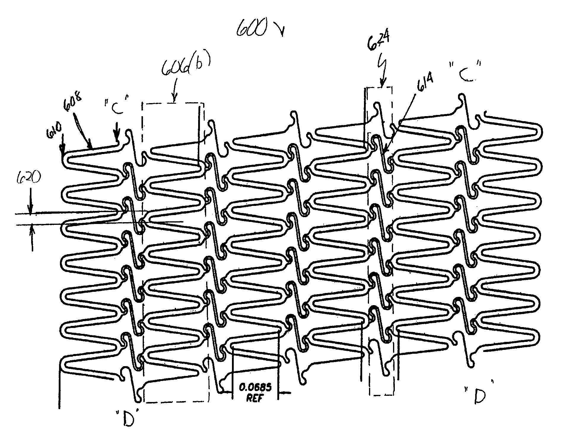 Stent having phased hoop sections