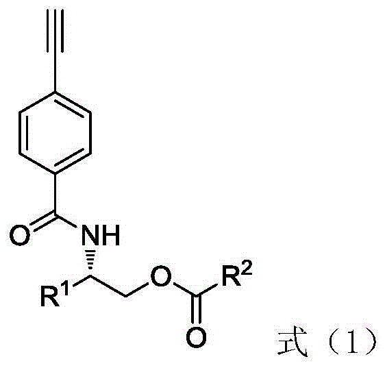 Phenylacetylene derivative with ester group on lateral base band and preparation, polymerization and application methods