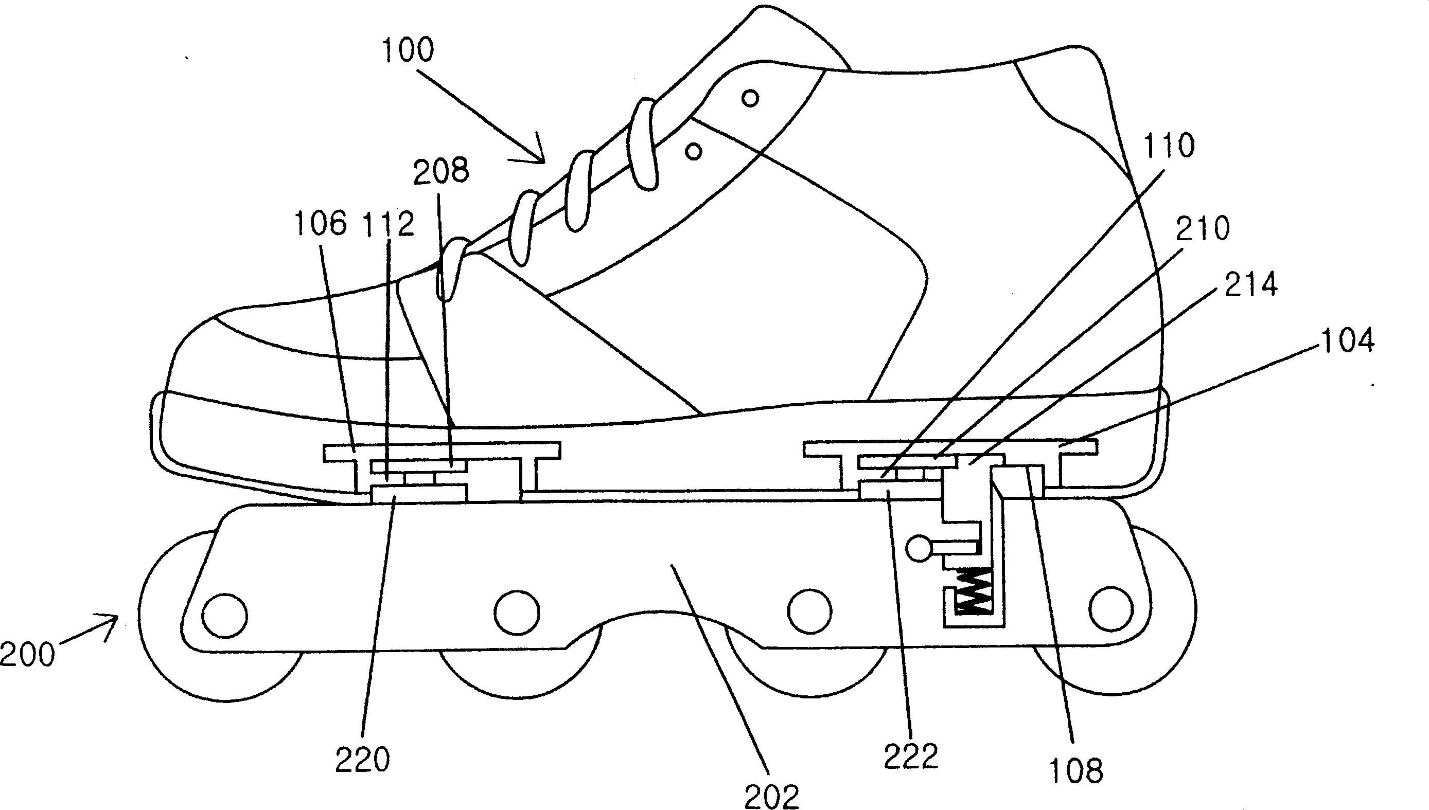 Detachable roller skating boots