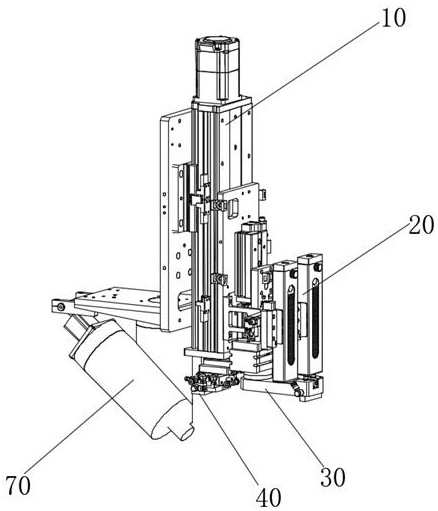 Leading-out wire pressing and high-temperature cloth adding device and working method