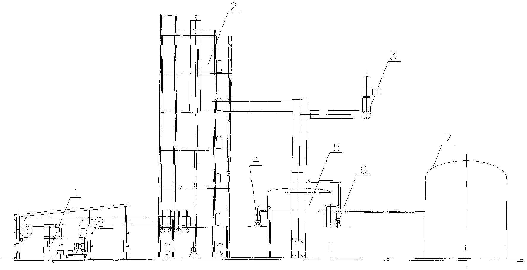 Device for guiding and condensing raw coal gas of coal pyrolysis furnace