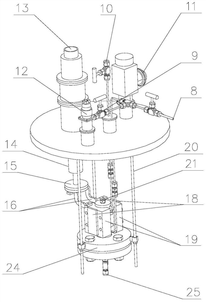 Sealing gasket performance test device under high pressure and low temperature environment