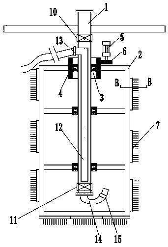 Cleaning device for columnar microalgae cultivation facility