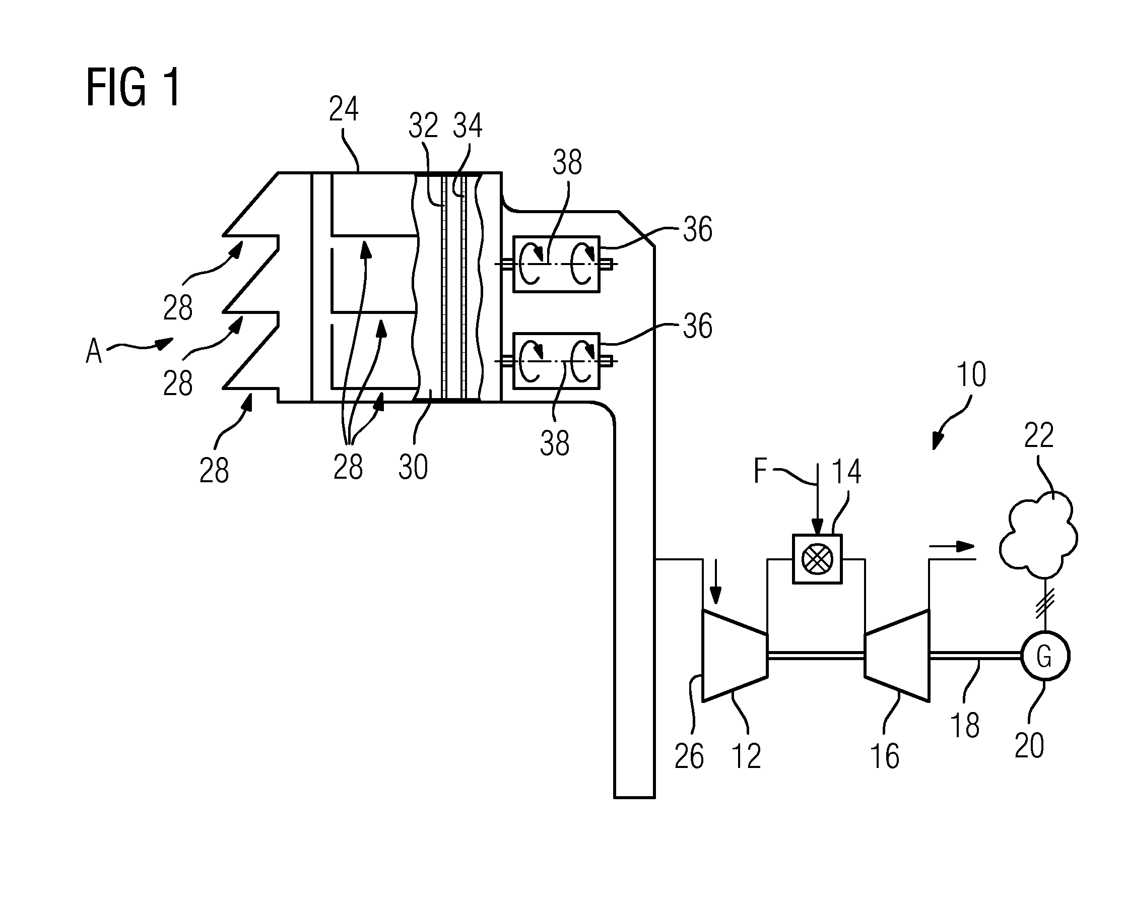 Method for operating a static gas turbine, and intake duct for intake air of a gas turbine