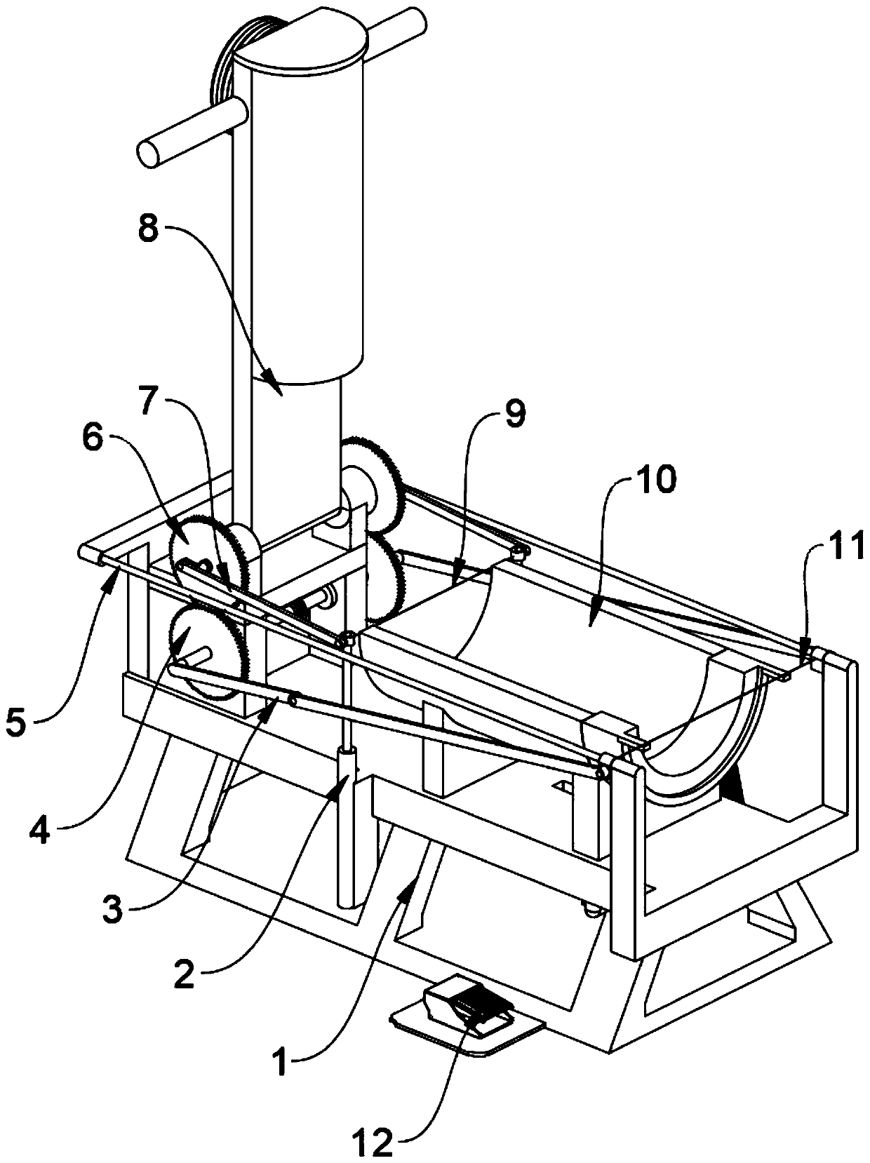 Automatic blank cutting device for civil building glazed tile production