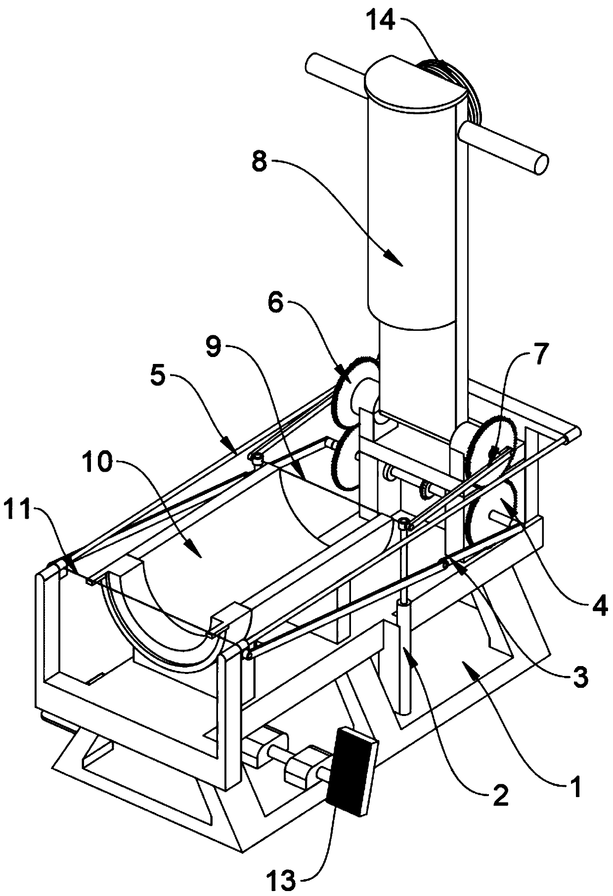 Automatic blank cutting device for civil building glazed tile production