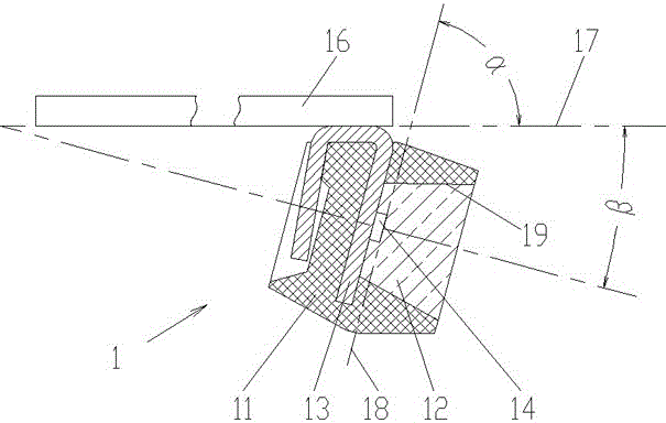 Downwards inclined light bar provided with bent-pin circuit connectors and display screen