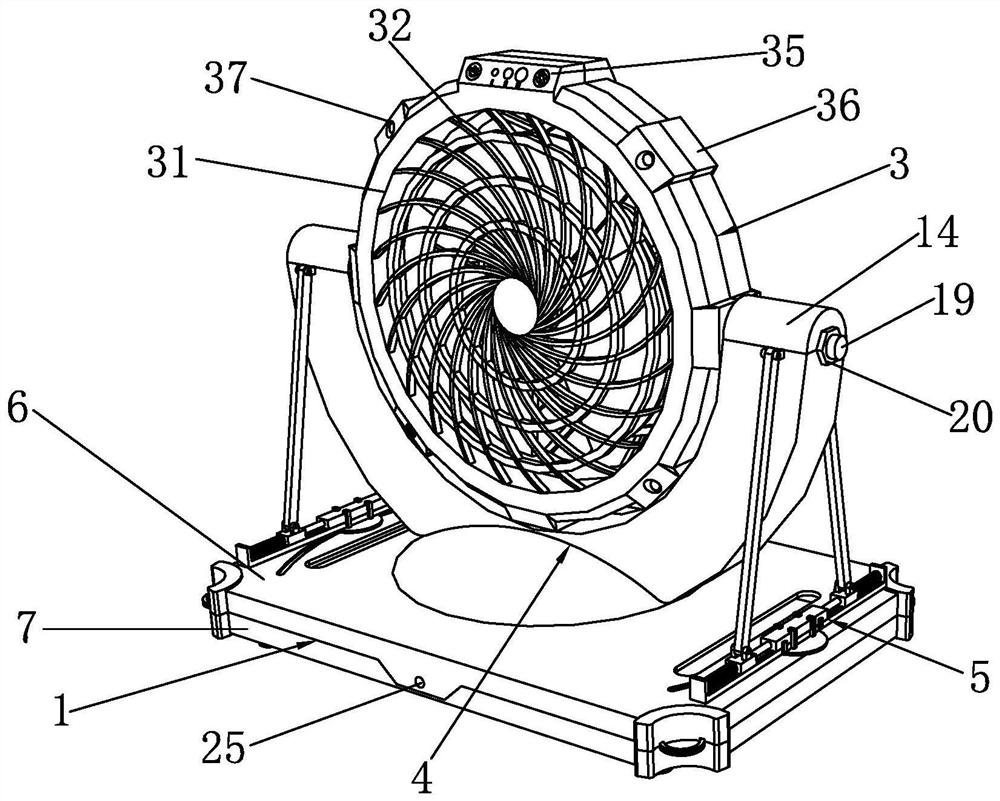 Shock and noise reduction device for household electric fan and installation method thereof