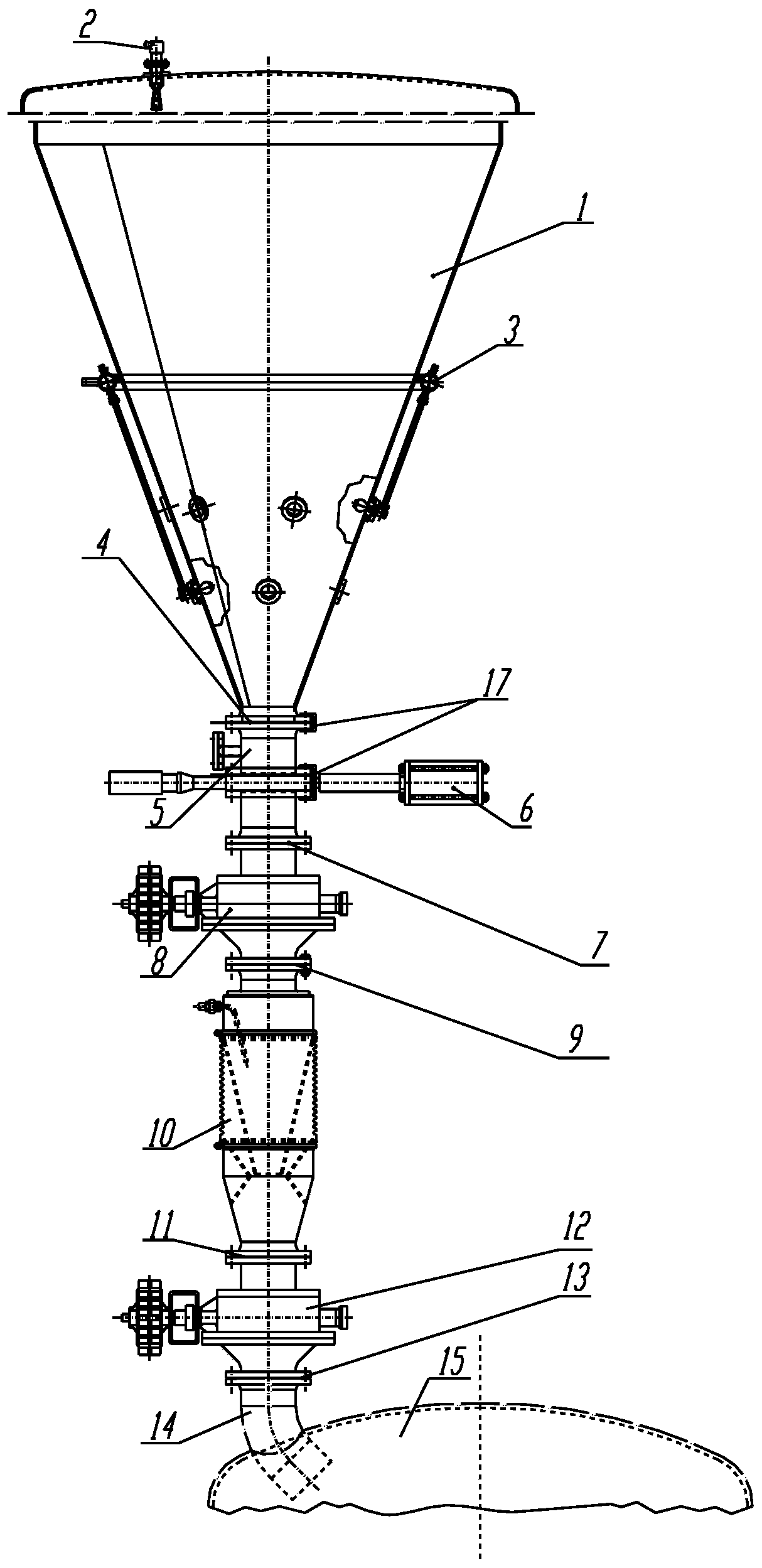 Pulverized coal bunker provided with discharging and weighing device and feeding fluidization system