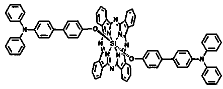 Triphenylamino dendrimer ligand substituted silicon phthalocyanine and its preparation method and application