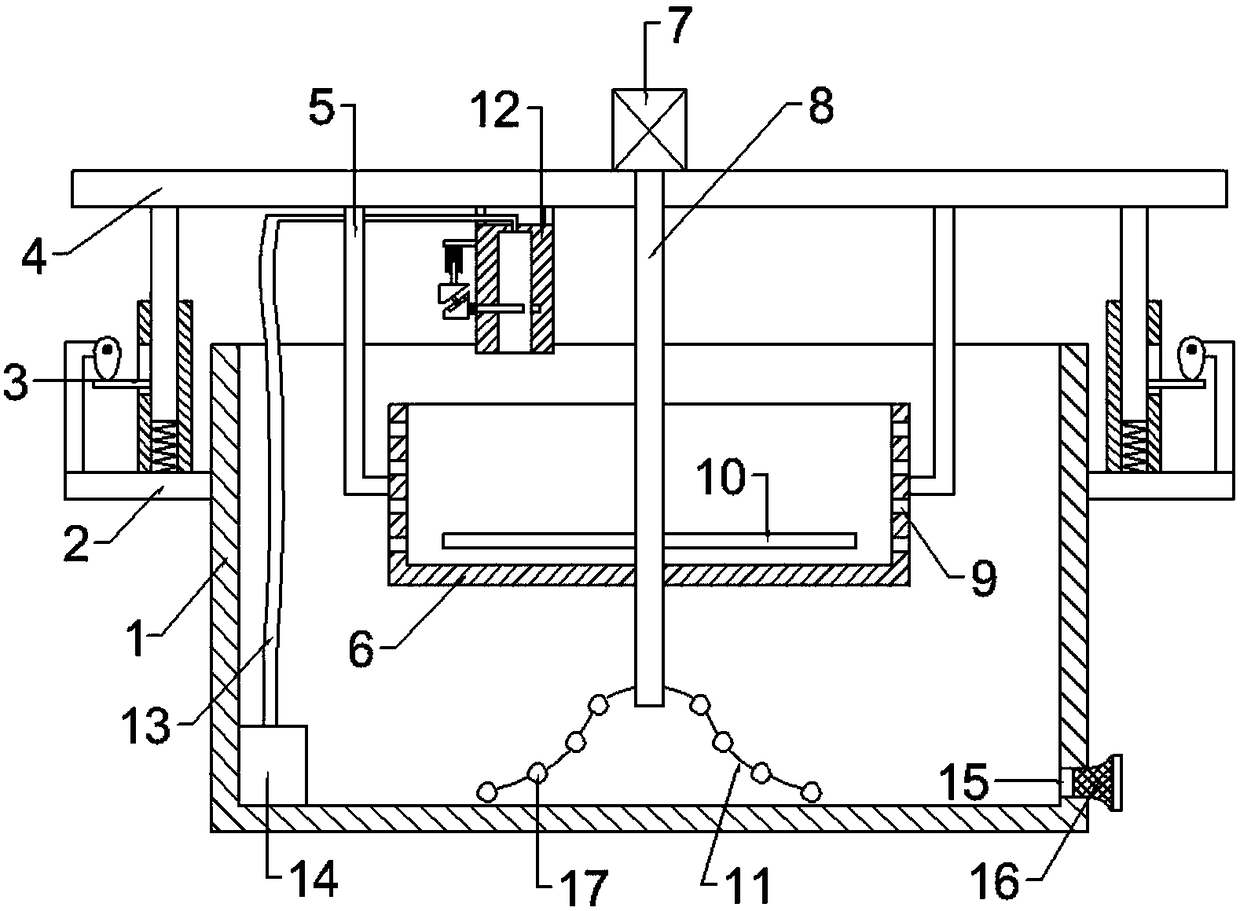 Chain ball type liquid material mixing device for industrial production