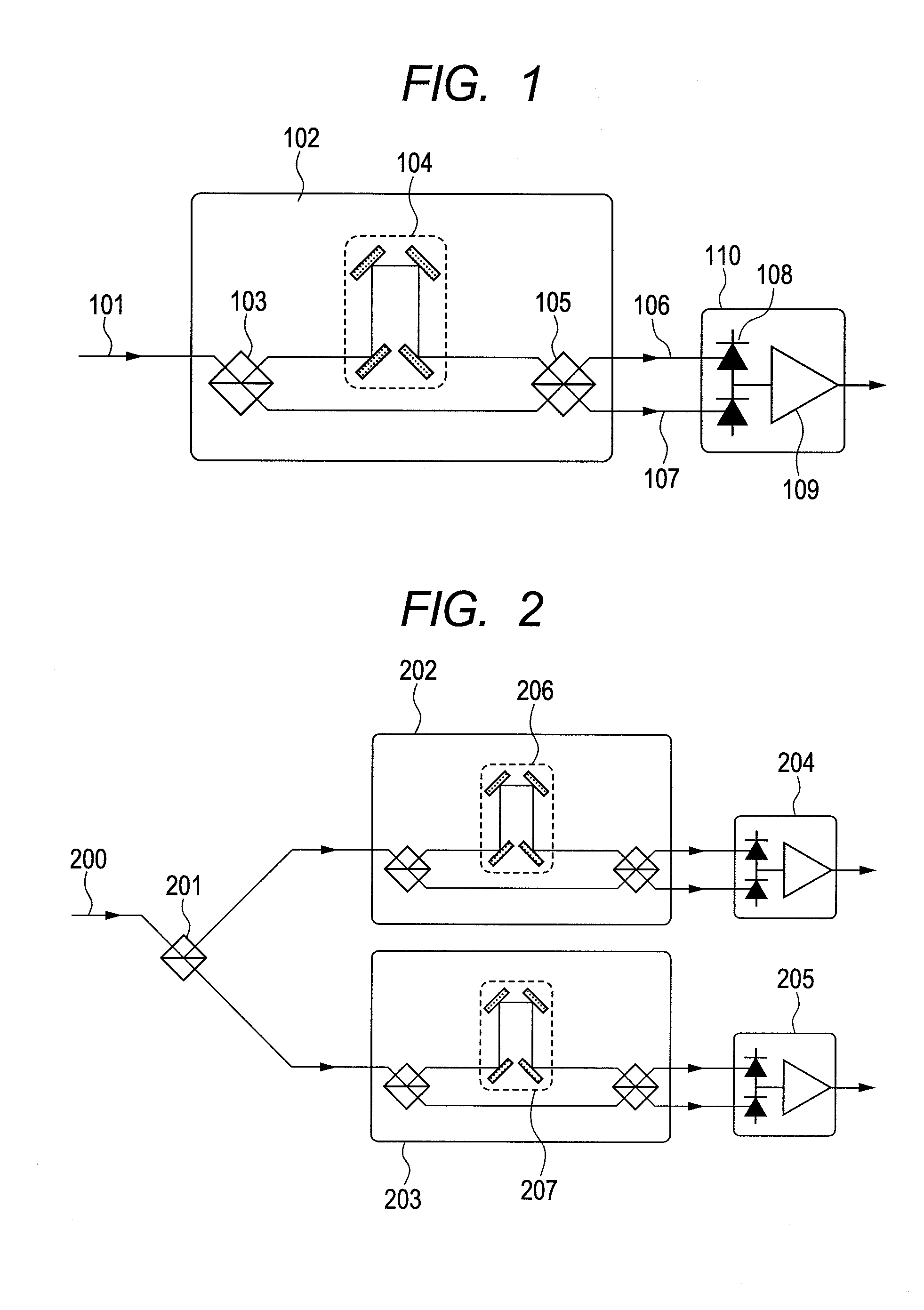 Interferometer, demodulator, and optical communication module