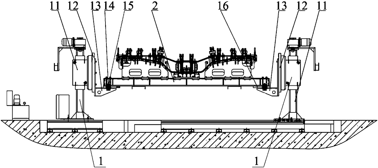 Framework side beam welding tool quick change device